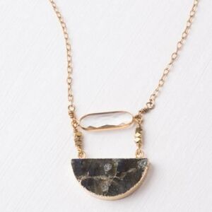 💙 Fair Trade Chloe Crystal & Labradorite Pendant Necklace